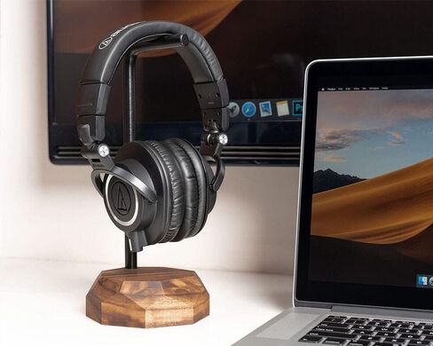 Oakywood Geometric Solid Wood Headphone Stand Gaming Headsets Holder Hanger (Oak) in Saudi Arabia