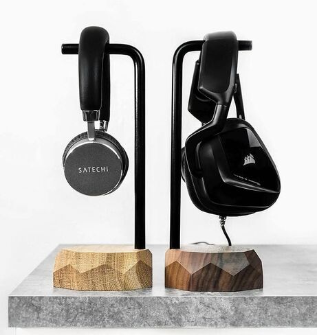 Oakywood Geometric Solid Wood Headphone Stand Gaming Headsets Holder Hanger (Oak) in Saudi Arabia