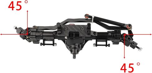 1/10 SCX10 I Heightened Scale Aluminum Alloy CNC Front Rear Portal Axle Set for RC Rock Crawler Car Axial SCX10 II Upgrade Parts (Black) in Saudi Arabia