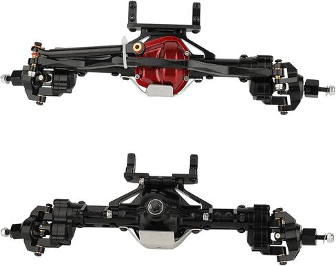 1/10 SCX10 I Heightened Scale Aluminum Alloy CNC Front Rear Portal Axle Set for RC Rock Crawler Car Axial SCX10 II Upgrade Parts (Black) in Saudi Arabia