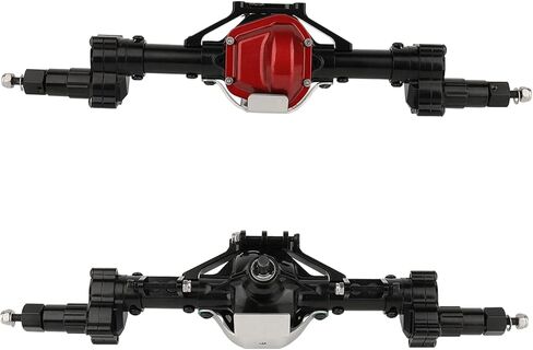 1/10 SCX10 I Heightened Scale Aluminum Alloy CNC Front Rear Portal Axle Set for RC Rock Crawler Car Axial SCX10 II Upgrade Parts (Black) in Saudi Arabia