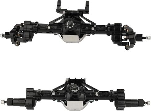 1/10 SCX10 I Heightened Scale Aluminum Alloy CNC Front Rear Portal Axle Set for RC Rock Crawler Car Axial SCX10 II Upgrade Parts (Black) in Saudi Arabia