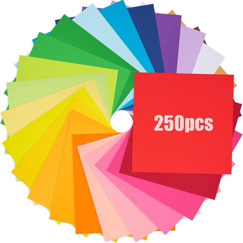 Koogel 500 Sheets Colored Origami Paper, 6 x 6 Inch/ 80gsm Colored Craft Paper Double Sided Square Paper for Beginners Arts and Crafts Scrapbook Making in Saudi Arabia