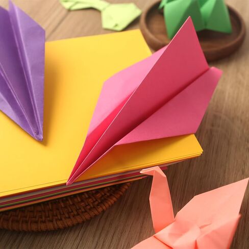 Koogel 500 Sheets Colored Origami Paper, 6 x 6 Inch/ 80gsm Colored Craft Paper Double Sided Square Paper for Beginners Arts and Crafts Scrapbook Making in Saudi Arabia