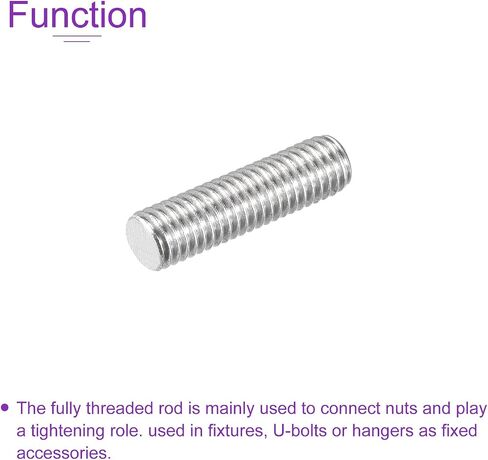 DMiotech 20 Pack M8 x 30mm Fully Threaded Rod 304 Stainless Steel Right Hand Threads Rod Bar Studs Clamps and U-Bolts in Saudi Arabia