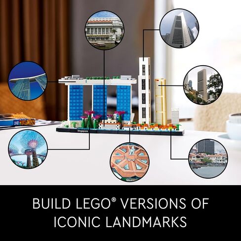 LEGO Architecture Singapore 21057 Building Set - Skyline Collection, Architecture Construction Model for Home and Office Décor, Gift Idea for Adults in Saudi Arabia