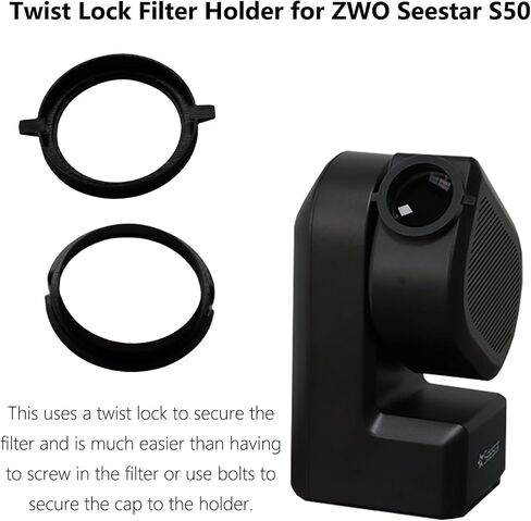 Twist Lock Filter Holder for ZWO Seestar S50 Filter Adapter Accessories for ZWO Seestar S50 not Included SeeStar S50 Telescope Black in Saudi Arabia