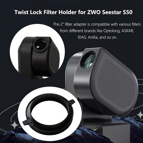 Twist Lock Filter Holder for ZWO Seestar S50 Filter Adapter Accessories for ZWO Seestar S50 not Included SeeStar S50 Telescope Black in Saudi Arabia