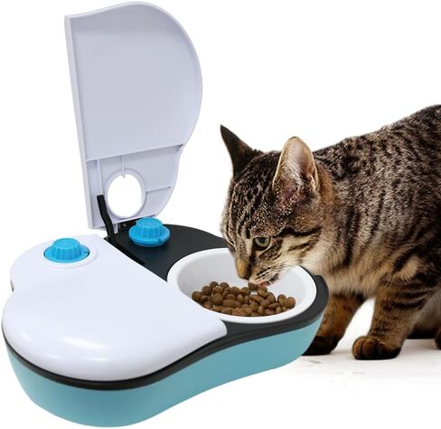 Automatic 2-Meals Pet Food Feeder for Dogs and Cats, Pet Food Dispenser for Two Meals Within 48 Hours in Kuwait