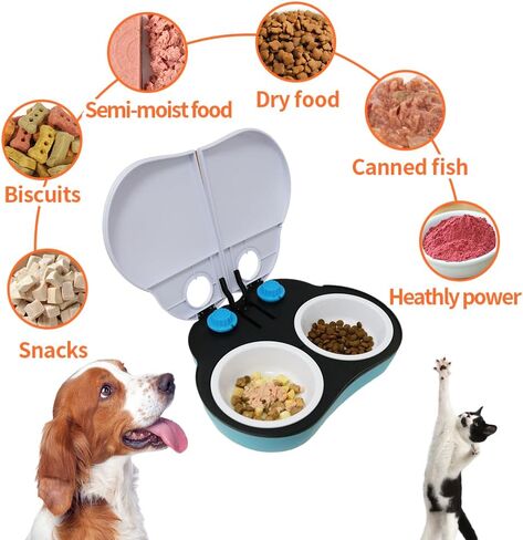 Automatic 2-Meals Pet Food Feeder for Dogs and Cats, Pet Food Dispenser for Two Meals Within 48 Hours in Kuwait