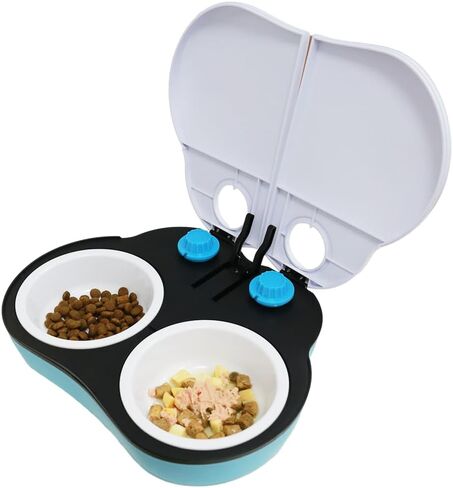 Automatic 2-Meals Pet Food Feeder for Dogs and Cats, Pet Food Dispenser for Two Meals Within 48 Hours in Kuwait