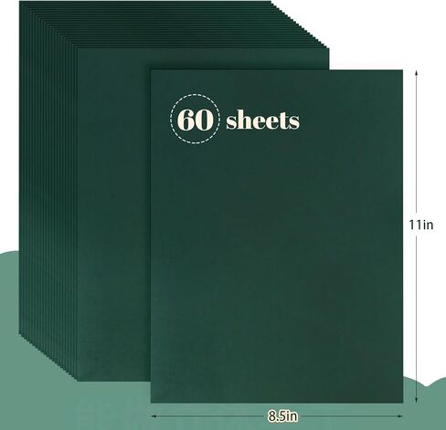 Construction Paper 8.5 x 11 Inches, 60 Sheets, Dark Green Cardstock for DIY Crafts, Scrapbooking, Drawing (Dark Green) in Kuwait