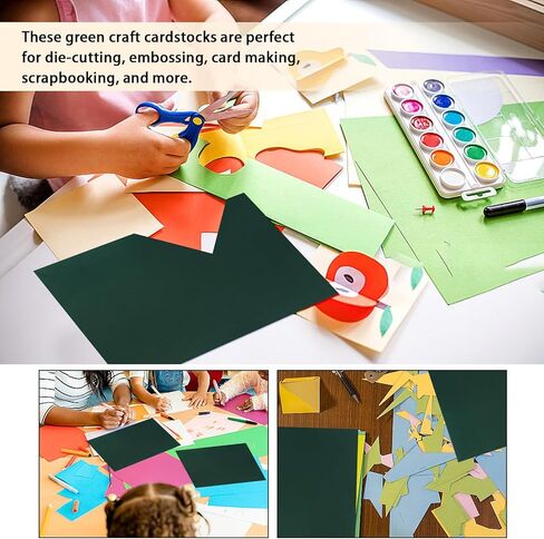 Construction Paper 8.5 x 11 Inches, 60 Sheets, Dark Green Cardstock for DIY Crafts, Scrapbooking, Drawing (Dark Green) in Kuwait