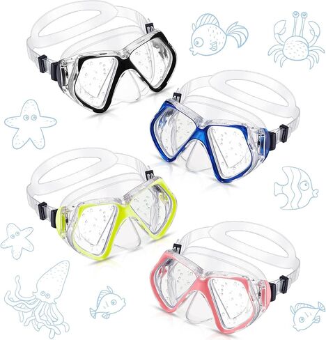 4 Pieces Adults Swim Goggles with Nose Cover Swimming Diving Goggles Waterproof Goggles Mask for Youth Adults in Saudi Arabia