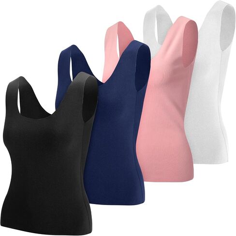 4 Pcs Thermal Tank Tops Women Underwear Tops Sleeveless Undershirt for Women Cotton Camisole Warm Base Layer in Saudi Arabia