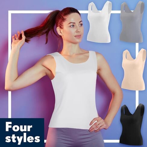 4 Pcs Thermal Tank Tops Women Underwear Tops Sleeveless Undershirt for Women Cotton Camisole Warm Base Layer in Saudi Arabia