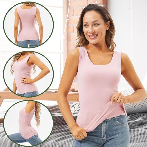 4 Pcs Thermal Tank Tops Women Underwear Tops Sleeveless Undershirt for Women Cotton Camisole Warm Base Layer in Saudi Arabia