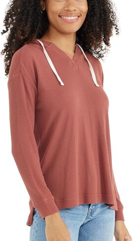 Free Fly Women's Waffle Hoodie - Ultra Soft Bamboo Viscose Thermal Knit, Hooded Drop Shoulder Long Sleeve Shirt for Women in Saudi Arabia