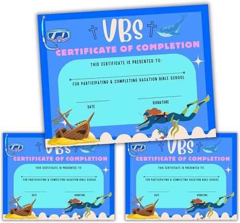 جائزة الإنجاز لمدرسة الكتاب المقدس VBS | 50 قطعة مقاس 8.5 × 11 بوصة لشاطئ غواص تحت الماء تحت عنوان البحر والمحيط in Saudi Arabia