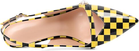 YODEKS Slingback Kitten Heels نسائي بمقدمة مدببة وكعب منخفض 2.5 بوصة حذاء لؤلؤي مقاس أمريكي 5-13 in Saudi Arabia
