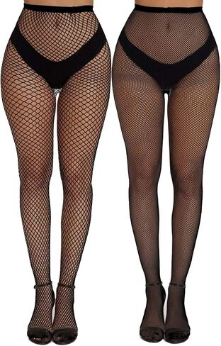 Floerns Women's 4 Pcs Fishnet Pantyhose Hollow Out Tights Mesh Stockings in Saudi Arabia