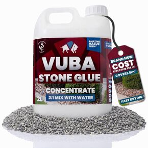 مركز الغراء الصخري من Vuba Easihold 68oz - غلاف الحجر، مزيج تكنولوجيا السندات المزدوجة 2:1 مع الماء، مثبت حصى البازلاء لممرات المناظر الطبيعية والباحات والحدود، تغطية 86 قدم مربع، حماية لمدة 3 سنوات in Kuwait