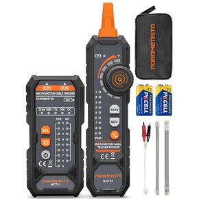 جهاز اختبار كابل الشبكة 4 في 1 MCT01 - جهاز اختبار إيثرنت POROMETISTO مع PoE وNCV وتتبع النغمات ومصباح يدوي، جهاز تتبع الأسلاك RJ11 RJ45 لاستمرارية Cat5/Cat6، قطبية خط الهاتف، مجموعة أدوات كهربائي in Kuwait