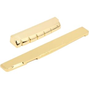 Brass Guitar Nut & Saddle Set for 6-String Acoustic - Golden Metal Bridge Replacement Parts, Improves Tone & Sustain‌(72mm) in Kuwait