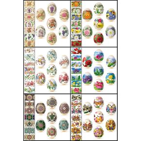 Easter Egg Wraps Thermo Heat Srink for 42 Hen Eggs Pysanky, 6 Sleeves, 42 Designs, #1 in Kuwait