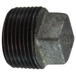 MIDLAND INDUSTRIES 64653 Cored Square Head Plug, 1/2 in MPT, Iron, Galvanized in Kuwait