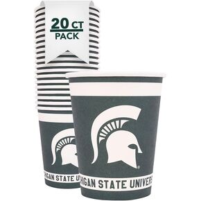 Desert Cactus Michigan State University Paper Cups MSU Spartans 20 Count 9 ounce Cold Beverage Cups for Tailgates, Graduation and Events (Design A) in Kuwait