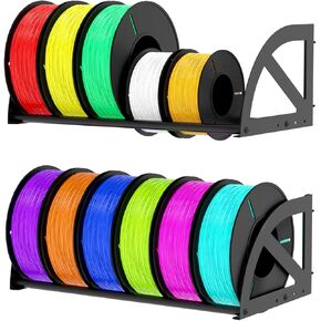 Demao 3D Printer Filament Rack, 2 Pack Wall-Mounted Filament Holder for 3D Printer Spool Storage up to 12 Rolls, Metal 3D Filament Storage Rack for Home Office Studio in Kuwait