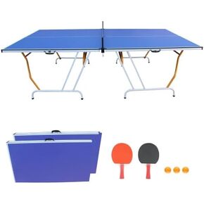 طاولة تنس طاولة متوسطة الحجم بطول 8 أقدام/9 أقدام قابلة للطي والمحمولة، مجموعة طاولة بينج بونج للألعاب الداخلية مع شبكة، ومجاديف تنس طاولة و3 كرات in Kuwait