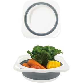 Portable Collapsible Wash Basin, Foldable Dish Tub Space-Saving for Kitchen, Camping, Travel, Laundry, Bottles (Gray 1 Pack) in Saudi Arabia