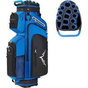 حقيبة عربة الجولف ذات 14 اتجاهًا، حقيبة جولف ممتازة كاملة الطول للرجال مع جيب جلدي مغناطيسي ومقابض وغطاء للمطر in Kuwait