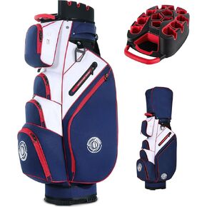 T-Lock Golf Cart Bag, 14 Way Molded Organizer Top Club Bag with Full-Length Dividers, Silent Cart Bags for Men with Handles Ergonomic Padded Strap, Avocado Green in Kuwait