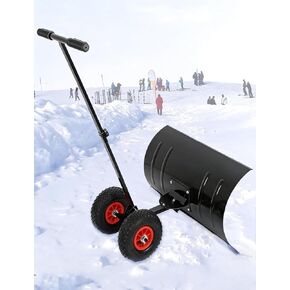 مجرفة ثلج دوارة من ELEFOCUS، أداة دفع ثلج فولاذية متعددة الزوايا مع مقبض قابل للتعديل لإزالة الثلج بسرعة على الأرصفة (مقبض واحد) in Kuwait