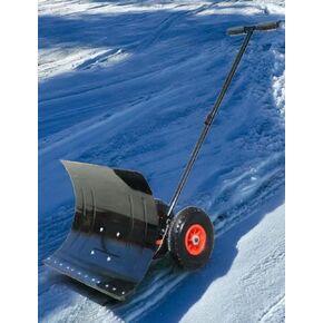 مجرفة دافعة الثلج المتدحرجة من ELEFOCUS - شفرة مجلفنة بمقبض قابل للتعديل بـ 5 مستويات لإزالة الثلوج في الشتاء (75 × 43 سم / 29 × 17 بوصة) in Kuwait