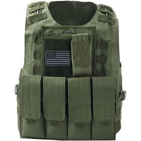 سترة Airsoft التكتيكية مع رقعة العلم الأمريكي Molle PALS و4 أكياس ماج in Kuwait