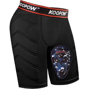 KOOPOW Youth Boys Padded Compression Sliding Shorts Pants with Soft Protective Athletic Cup & Pocket, Baseball Slider Underwear for Kids, Baseball, Football, Lacrosse in Kuwait