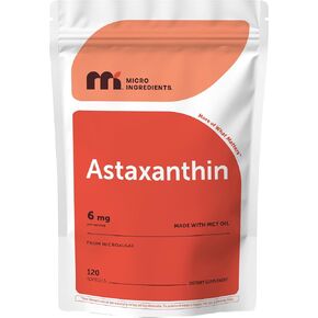 Micro Ingredients Astaxanthin 6mg with MCT Oil, 120 Softgels | Premium Astaxanthin Antioxidant Supplements* | Fresh Microalgae Source | Triple Strength, Non-GMO, Gluten Free, No Soy in Kuwait