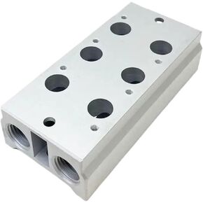 Pneumatic manifold base 2-12 stations 3V100 3V200 series 1/4 inch plate with screws and rubber for 3v110-06 3v210-08 valves(6F,200M) in Saudi Arabia