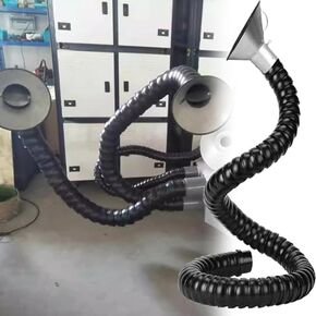 Stainless Steel Fume Hood,Adjustable 2m Fume Extractor Hose with Hood, Industrial Dust Collection Arm, Flexible Workshop Ventilation, Efficient Air Filtration, Perfect for DIY and Profession in Kuwait