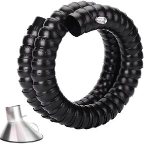 Stainless Steel Fume Hood,Adjustable Fume Extractor Hose with Valve, 4m Dust Extraction Arm for Woodworking & Maintenance, Stainless Steel Hood, 160mm (6.3in) - Efficient Air Filtration Syst in Kuwait