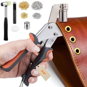 Grommet Tool Kit, 3/8 Inch (10mm) Grommets Heavy Duty Grommet Kit 500 Metal Eyelets and Grommets in Gold Grommet Eyelet Pliers Kit Eyelet Tool for Fabric, Leather, Belt, Shoes, Clothes in Kuwait