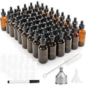 54 عبوة من زجاجات قطارة سعة 2 أونصة، وزجاجات صبغة مع قطارة، وقطارة للعين، وزجاجة قطارة زجاجية سعة 60 مل، وحاويات مستحضرات تجميل قابلة لإعادة الملء in Kuwait