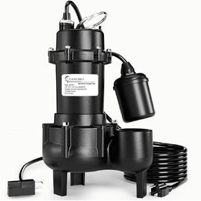 مضخة مياه الصرف الصحي الغاطسة LANCHEZ 1HP 6600 GPH، مضخة مياه الصرف الصحي من الحديد الزهر شديدة التحمل مع مفتاح تعويم مربوط تلقائي، مضخة مستنقع لحوض الحوض، الطابق السفلي، سكني، تفريغ 2 بوصة NPT in Kuwait