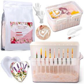 مجموعة بلورات تجفيف الزهور من جل السيليكا من أبوفكس مع صندوق تخزين سعة 5 لتر، وقفازات وقالب على شكل حب لراتنج الزهور المجففة بنفسك، واسترداد الزهور المجففة في خطوة واحدة، ومجموعة الحفاظ على الزهور لمحبي الحرف اليدوية in Kuwait