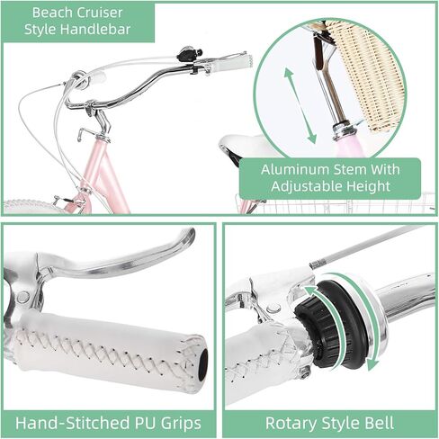 Adult Tricycles 7 Speed Trikes for Adults, 20/24/26 inch 3 Wheel Bikes with Front & Rear Basket, Tricycle for Seniors, Women, Men, Without Mudguard in Kuwait