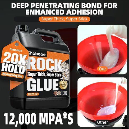 صمغ الصخور، 1 جالون من غراء المهاد للمناظر الطبيعية مع البخاخ، مادة لاصقة للغاية وموثق الحصى، مثبت حصى البازلاء غير السام، لاصق للمناظر الطبيعية للمسارات والباحات والحدود in Kuwait